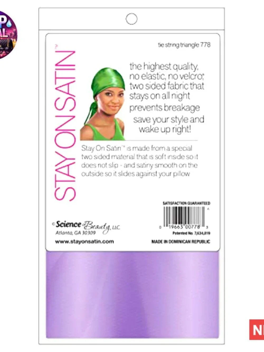 Satin Hair Wrap Tie String Triangle Head Scarf for Sleeping